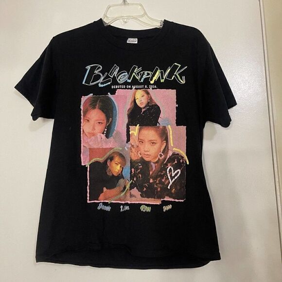 BLACKPINK kpop graphic print Black cotton tshirt size Medium - Picture 1 of 3